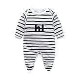 PER ベビー　ロンパース　カバーオール　ベビー服 ストライプ　長袖　赤ちゃん　男の子　女の子(0-24ヶ月) (80)
