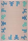 Joy Carpets Kid Essentials Infants & Toddlers Frisky Friends Rug Blue 10'9 x 13'2 [並行輸入品]