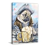 Marmont HillパグThe Sailor Painting印刷 12"x18" MH-GEORG-66-C-18
