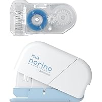 PLUS プラス テープのり ノリノスポット しっかり貼れる 本体+詰め替えテープ ブルー TG-1821 + TG-1821R 54-430 + 54-433