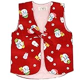 ポンチョ 雪だるま レッド 90サイズ 女の子 日本製