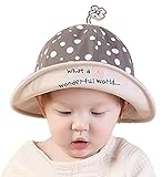 GEMVIE ベビー用ハット つば広 赤ちゃんキャップ サファリハット キッズ 帽子 子供 水玉柄 女の子 男の子 可愛い UVカット 日よけ 日焼け止め コーヒー色