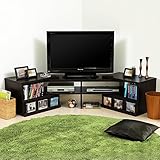 テレビ台 コーナーテレビ台 伸縮 46型 幅124～234cm ブラウン