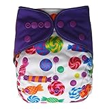 Charcoal Bamboo AIO All In One Cloth Diaper with Pocket (Candy) by Ecoable