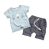 夏Ｔシャツ 女の子の服 男女兼用 2セット Pojour 1-6歳キッズ用 子供かわいいＴシャツ 綿 通気 グリーン(100cm)