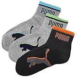 [プーマ] PUMA 靴下 キッズ 三足組 セット 男の子 子供用 ソックス ジュニア 小学生 中学生 ショートソックス クルー 足首