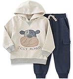 Kids Headquarters Baby Pull Over Hoody with Cargo Pants Set Oatmeal 12 Months [並行輸入品]