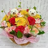 花由 アニマル＊生花 フラワーアレンジメント＜Lサイズ＞ワンちゃん アレンジメントフラワー 生花 誕生日プレゼント ギフト お祝い 花