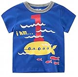 Plus Nao(プラスナオ) 半袖 Tシャツ プリントTシャツ カットソー トップス 夏 子供服 男の子 男児 キッズ KIDS ナンバープリント 動物 クル 110 ブルー