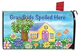 Grandkids Spoiled Hereスプリングメールボックスカバーフローラル標準Briarwood Lane