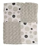 Cudlie! Double Sided Infant Blanket Mink Patchwork Blanket, Rosette and Gray by Cudlie