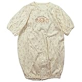 《年間定番》Babbun(バブーン)40/2天竺ラインアニマル足跡Ptコンビドレス 50cm ~ 60cm /ベージュ NO.KK-31-2402