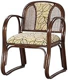 不二貿易 ラタン らくらく スツール 背もたれ クッション ハイ 96438