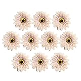 GRALARA 全13色選べ　DIY用具　人工造花　ガーベラデイジー　フラワーヘッド　結婚式　手首花作り　ホーム飾り　10個入り - カーキ