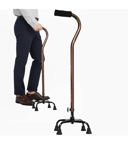 Amazon.co.jp: Wanghong 4点支持杖 ステンレス/伸縮式 ステッキ 杖