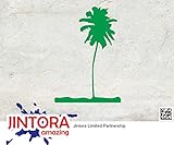 JINTORA ステッカー/カーステッカー - PALM TREE - パームツリー - Hawaii Beach - 96mm x139mm - JDM/Die cut - 車/ウィンドウ/ラップト