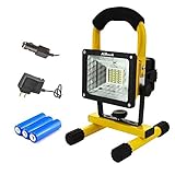 KBook led 投光器 充電式 24W 3本電池付き アウトドア照明 360角度調整 led作業灯 地震防災対策 集魚灯 超明るい 停電対策 車載応急