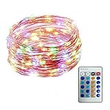 LeKu イルミネーション led 屋外 結婚式、ホームパーティー お誕生日パーティーなどに最適 点灯8パターン.コントローラ付(10M(100LED),銅線ワイヤー【ミックス】)