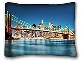 CityカスタムDecoration標準サイズ枕カバー – City brooklyn bridge新しい（20 * 26 " ) 標準 ゴールド OOXJtyu
