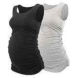 Topwhere妊娠ベスト、女性用袖なしマタニティタンクトップ US サイズ: XL カラー: ブラック