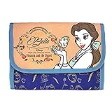 JOKnet DISNEY ディズニー 美女と野獣 母子手帳ケース マルチケース トラベルポーチ ジャバラ式 ディズニープリンセス F ベル＆チップ(ブルー)