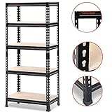 go2buy 5層ストレージラックHeavy Dutyシェルフスチール棚ユニット27 by 12 by 60インチ