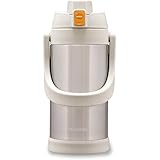 アイリスオーヤマ 水筒 2000ml シリコーン 真空断熱 保冷6時間 簡単ロック ワンタッチ開閉 アイボリー SJ-2000