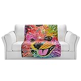 ブランケットウルトラソフトFuzzy 4サイズ！DIANOCHEデザインからby Dean Russo American Eskimo Dog 15ホームDecor Unique Designer芸術