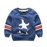 PANCY 子供服 春秋 長袖 Tシャツ トレーナー 丸い襟 キッズ ベビー 子供 男の子 女の子 綿 おしゃれ カジュアル ファッション 可愛い 動物柄 鶏 4色