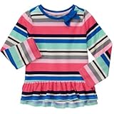 ジンボリー GYMBOREE/ ペプラム トップ フューシャ ストライプ トップス長袖Tシャツ 2歳【並行輸入】