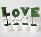 NIUA LOVEオブジェ バレンタインデープレゼント　グリーン 雑貨 インテア雑貨 人工観葉植物 造花 ガーデン多肉 植物 鉢植え 植木鉢 オブジェ トピアリー フェイクグリーン 家庭装飾品 装飾鉢
