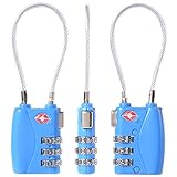 XCSOURCE TSA荷物スーツケース　旅行ケーブルロック　南京錠 3桁　コンビネーションロック ブルー　HS205