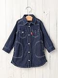 F.O.KIDS (エフオーキッズ) ベビー デニム ワンピース 赤ちゃん ベビー服 子供服 女の子 長袖 ワンピ 90㎝ ネイビー 50159 50159022