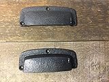 ハードウェア引き出しハンドル鉄Binスタイルのペア素朴なLookヴィンテージスタイルLargeヴィンテージBin BinハンドルのペアスタイルPulls Cast Iron引き出しPulls