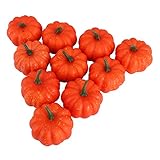 エーディング10個パック人工リアルなFall HarvestのPumpkins小道具ハロウィンホーム装飾