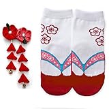 PS BABY 髪飾りセット[F] 草履ソックス セット(12〜15cm)(レッド)