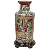 Oriental Furniture 12 Rose Medallion Porcelain Vase [並行輸入品]