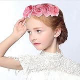 Domybest　ベビー ヘアバンド　キッズ 子供　フラワーヘアバンド　カチューシャ 髪飾り ヘアアクセサリー 女の子 新生児 赤ちゃん 出産祝い 内祝い お宮参り 誕生日 100日記念 こどもの日 