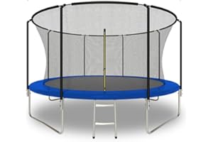 子供用トランポリン10フィート 安全認定 屋外トランポリン 保護ネット セーフティネット はしご付き 耐荷重約250kg 大人 子供 エクササイズ フィットネス 体幹 有酸素 運動 運動不足解消 安全パッド 高耐久 丸型トランポリン 裏庭用 日本語取扱説明書付き