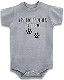 グレークルーネックBaby Tee Time Boys ' My Big Brotherは、犬One Piece カラー: グレー
