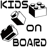 14色 KIDS ON BOARD BLOCK ブロック ステッカー【KIDS IN CAR おもちゃ 玩具 知育玩具 LEGO レゴ 積み木】 (ブラック)
