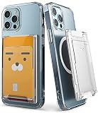 [Ringke] MAGNETIC SLOT CARD HOLDER カードホルダー SUICA PASMO MagSafe対応 収納 財布 定期入れ 名刺入れ カード収納 カード入れ スマホ カード ホルダー ポケットケース クレジットカード マグネット スマホカードケース - Clear Mist