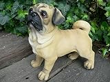 犬の置物 パグ おまけ付 ９４０６Ｈ いぬ イヌ 動物 オーナメント ガーデン オブジェ 庭 雑貨 ガーデニング インテリア マスコット リアル 陶器