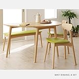 【商品名】MNT 天然木 ベンチタイプ ダイニング4点セット 半円型テーブル＆チェア＆ベンチチェア シンプル ナチュラル 北欧スタイル 省スペースデザイン【サイズ】テーブル：幅130×奥行80×高さ68cmチェア：幅39×奥行48×高さ72