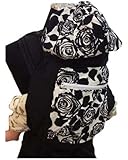 Palm and Pond Porte bebe Mei tai à capuche et poche - Motif floral Noir