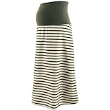 犬印本舗 産前産後 授乳期 裏起毛 あたたかはらまきマキシスカート グレーボーダー M