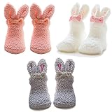 [インソミラ] InSomila 可愛い 兎 ベビー ソックス ふわふわ もこもこ ボール付き 靴下 保温 秋冬 ベビー キッズ 赤ちゃん 新生児 お祝い 出産 祝い ムール用 柔らかい 3足 セット