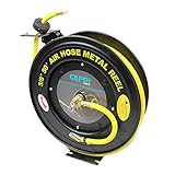 Capri Tools Auto-Rewind Retractable 50-Ft Auto-Rewind Air Hose Reel with 3/8-Inch Rubber Hose [並行輸入品