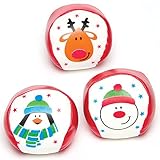 クリスマス ソフトミニボール（4個入り）子どもたちへのちょっとしたプレゼント、ゲーム、パーティ景品に