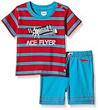 Hatley ハットレイ 男の子 飛行機柄、プレイセットウエア 70~75cm、6-12M(69-74cm) マルチカラー 綿100% PSZPLPL003